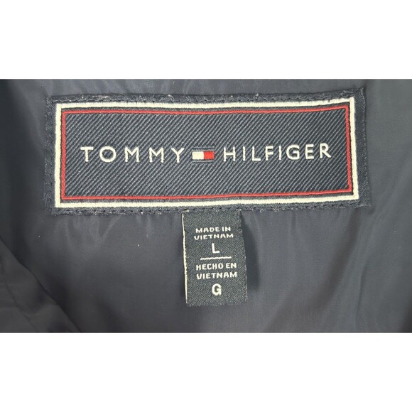 Tommy Hilfiger Women's Navy Hooded Rain Windbreaker Jacket Size L - Picture 7 of 9